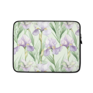 Iris Lily Floral Designer Laptop Sleeves