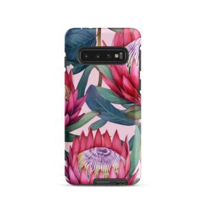 Bright Vibrant Pink Protea Tough Mobile Phone Case for Samsung® Galaxy, Floral Proteas Garden Lovers Gift Ideas, Best Friend Botanical Gifts