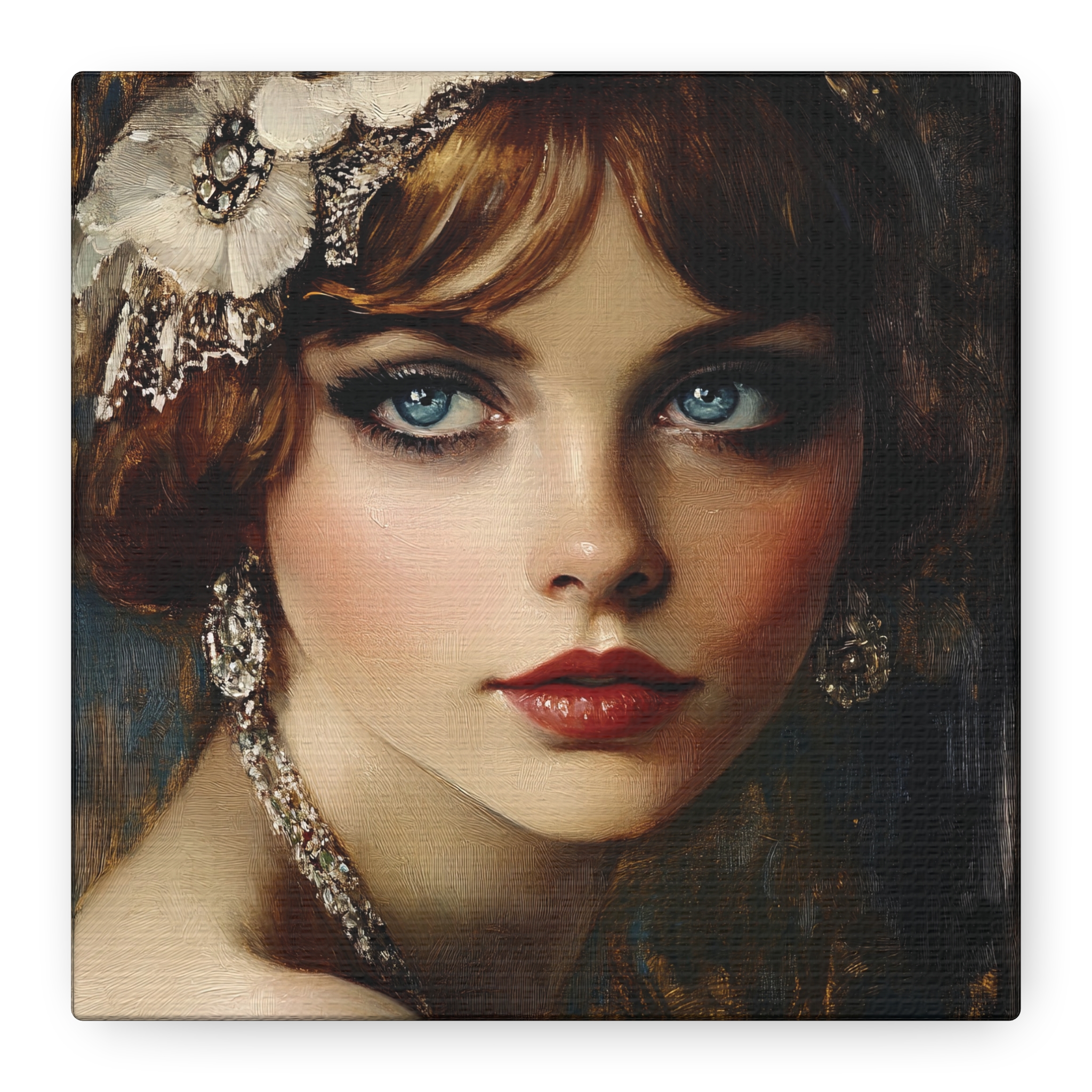 Art Déco Flapper Girl Wall Art • Portrait Artwork • Modern Vintage Canvas Print