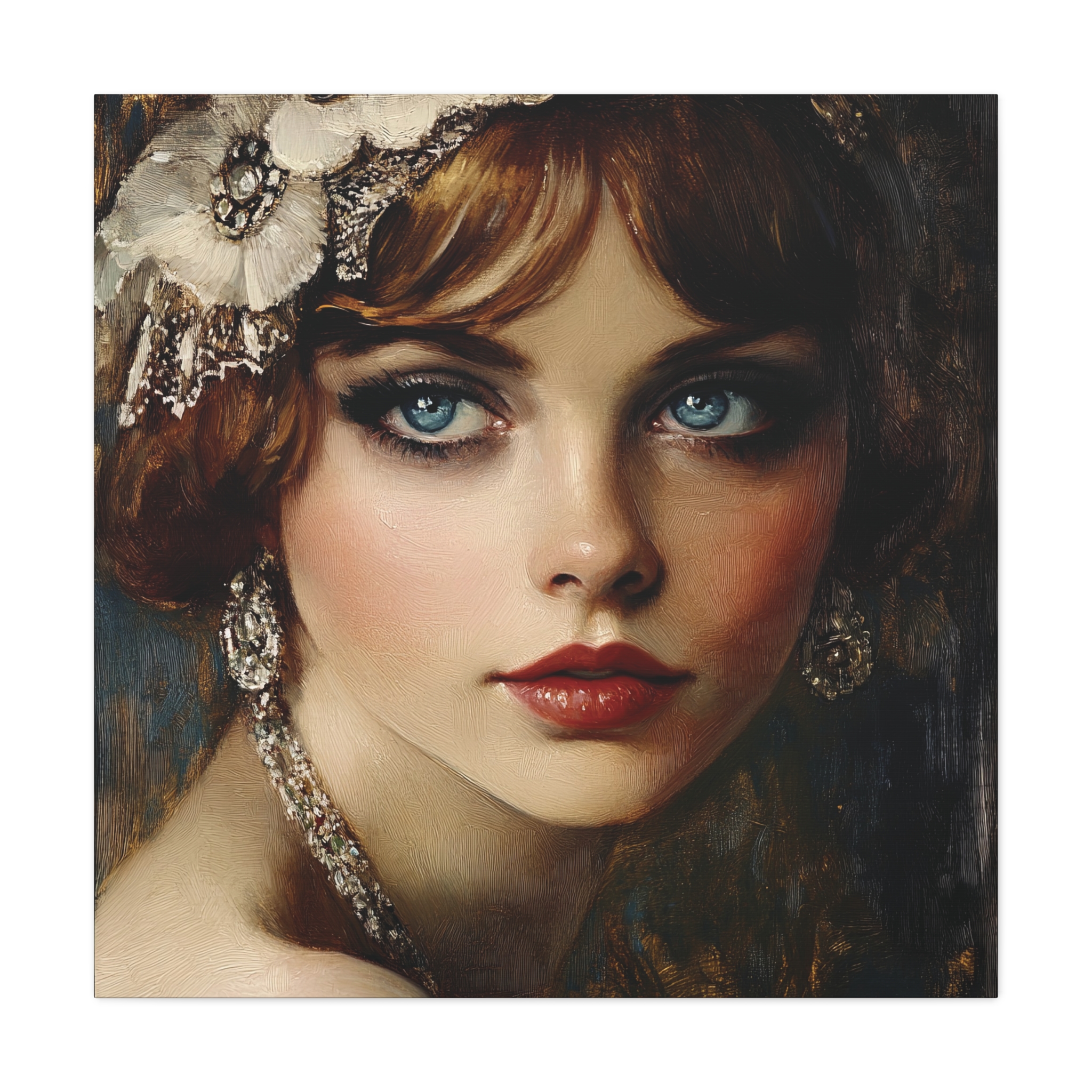 Art Déco Flapper Girl Wall Art • Portrait Artwork • Modern Vintage Canvas Print - Image 3
